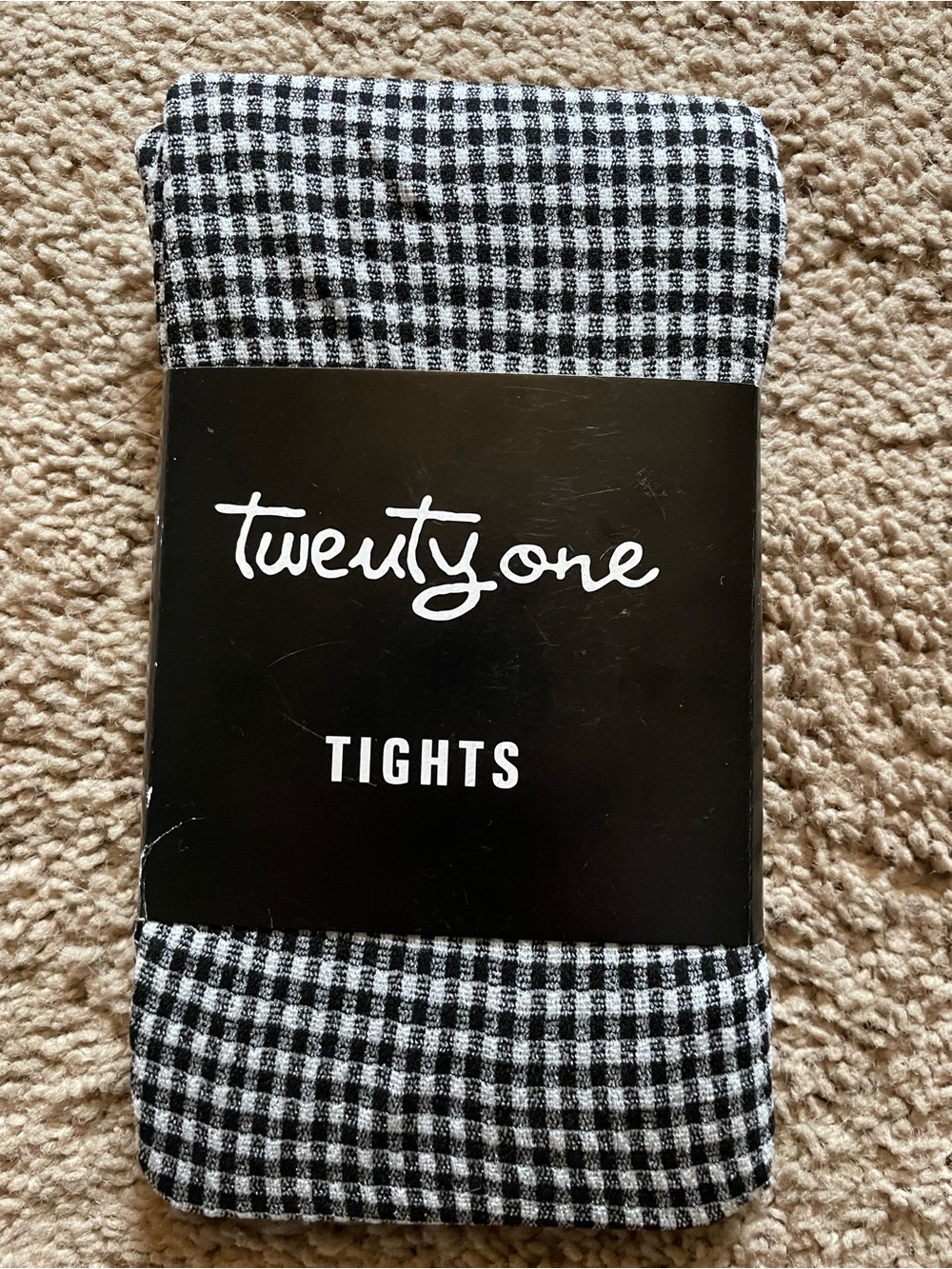Forever 21 Black & White Gingham Tights